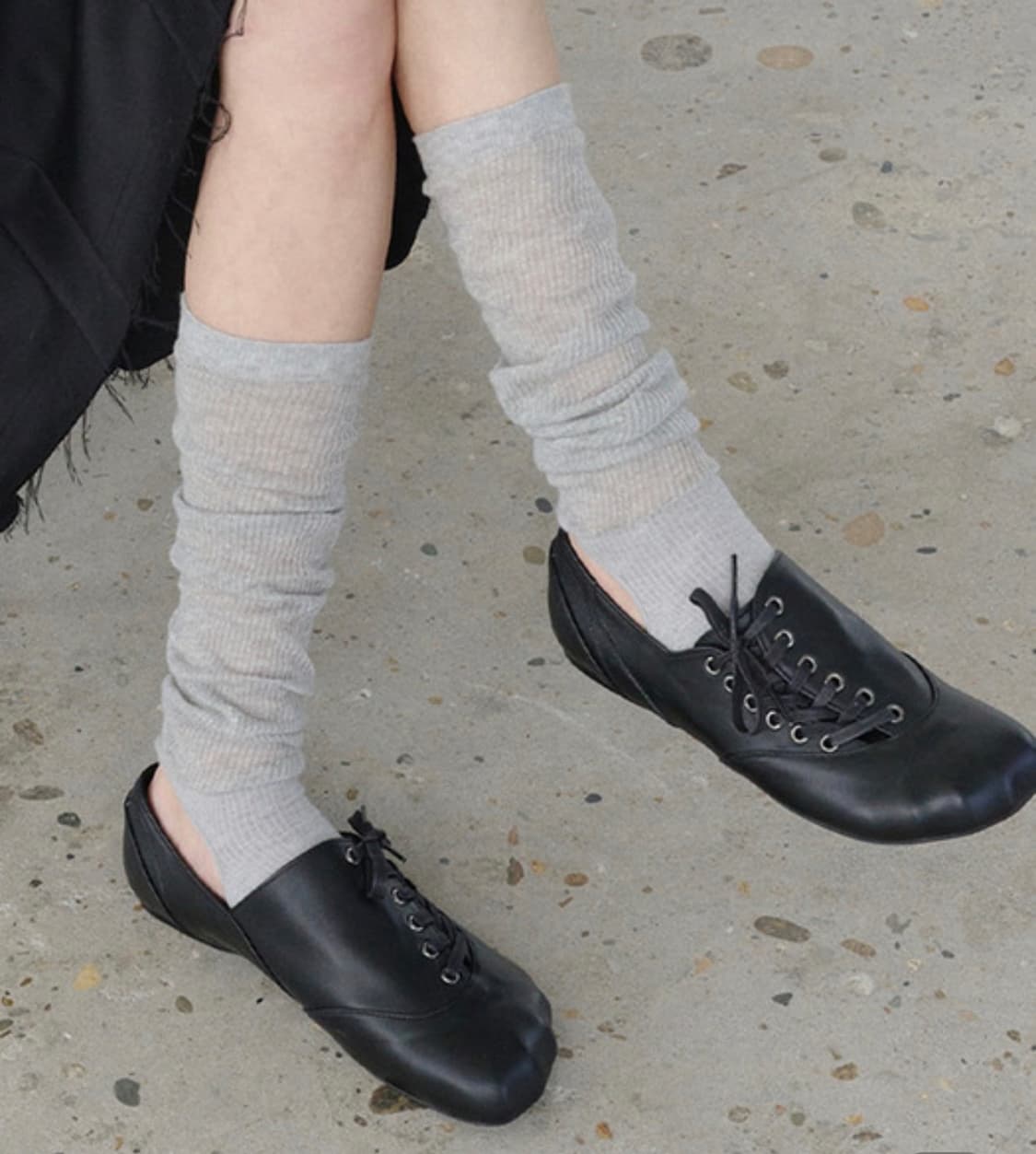 쓰리투에이티 ANIMAL DIAGONAL STRAP FLATS BLACK 상품이미지2