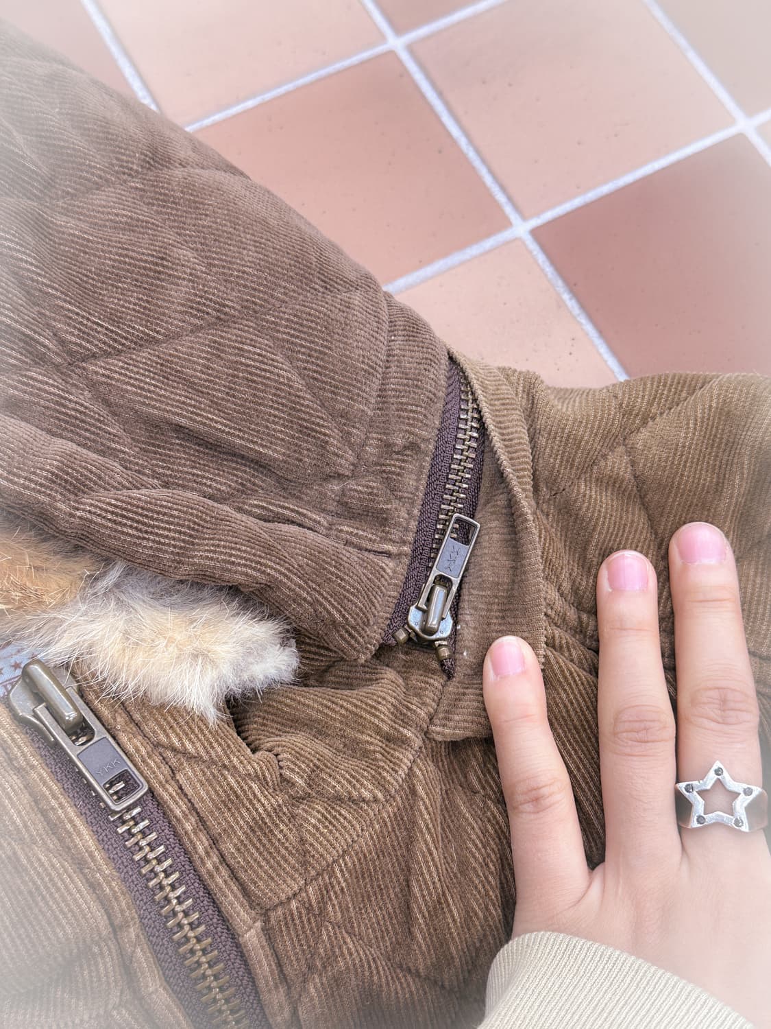 brown corduroy quilted hd jacket 상품이미지3