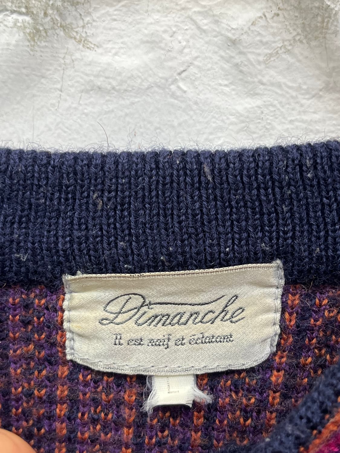 Dimanche 레트로 패턴 울 니트 스웨터 L 상품이미지2