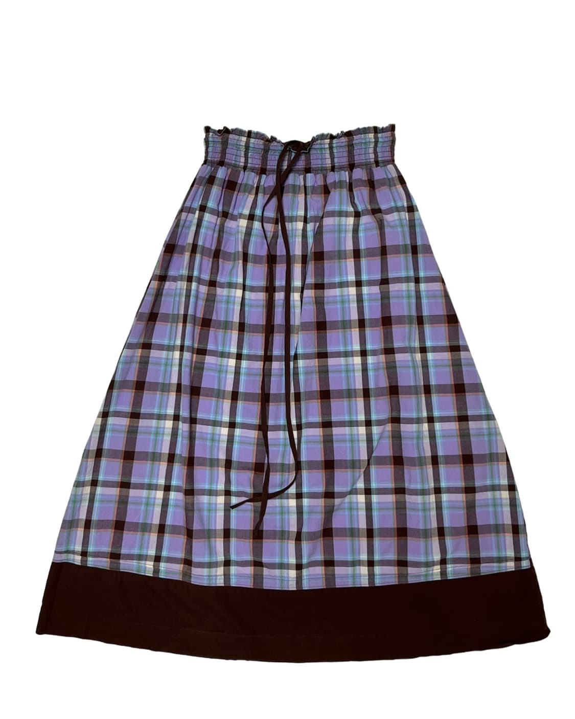 Banding purple check skirt 상품이미지1