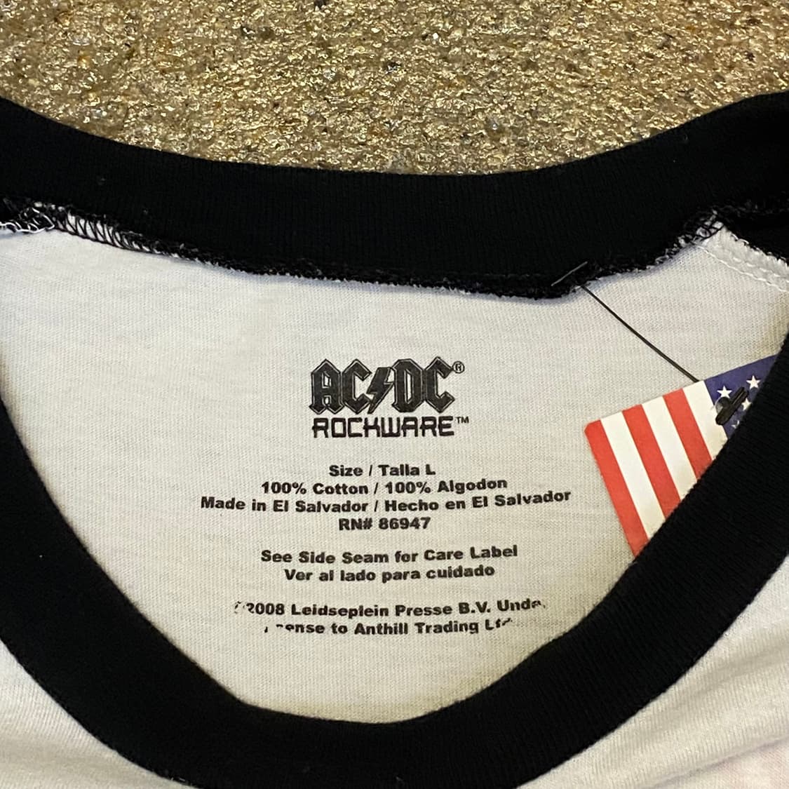 레어 미국 빈티지 acdc 공식 굿즈 티셔츠 래글런 나그랑티 상품이미지5