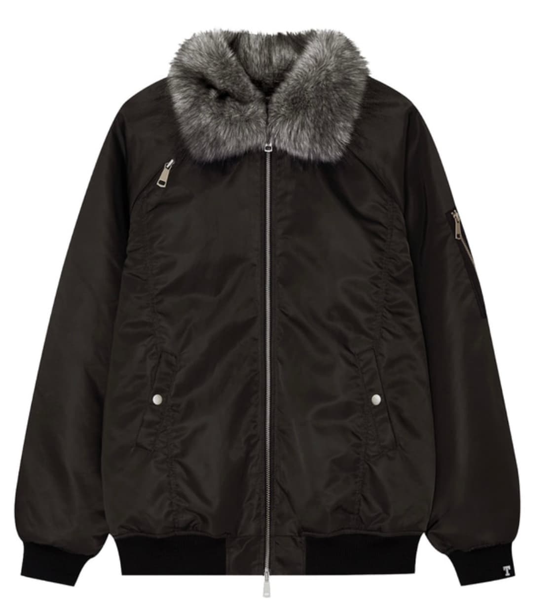 투머치택스 FAUX 퍼 봄버자켓 챠콜 S 상품이미지5