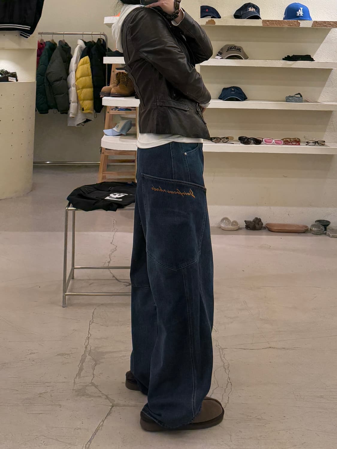 빈티지 와이드 벌룬 데님 카펜터 팬츠 U985 상품이미지2