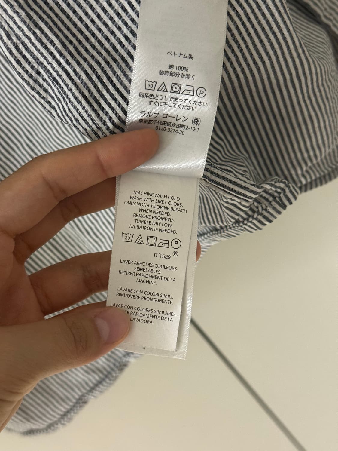 랄프로렌 클래식핏 스트라이프 셔츠 S 상품이미지6