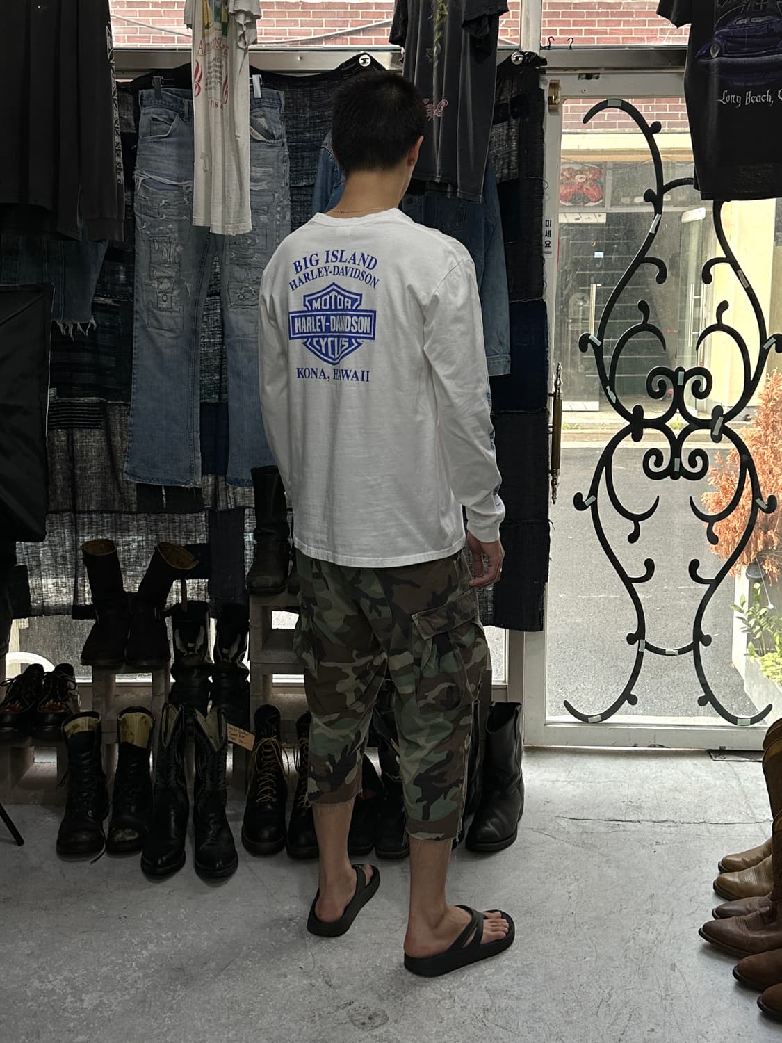 할리 데이비슨 롱슬리브 빈티지 할리 티셔츠 상품이미지10