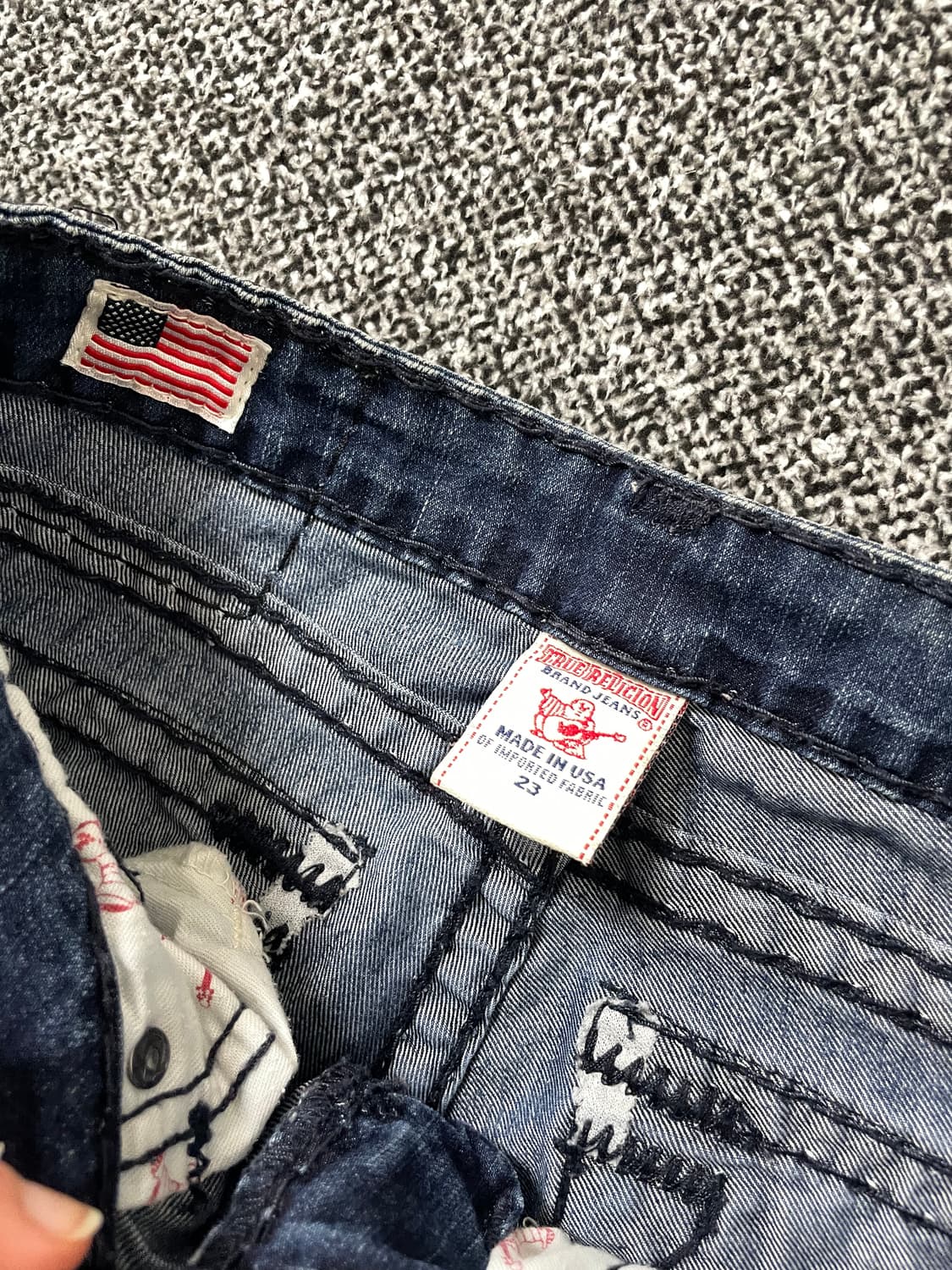 빈티지9. 트루릴리전 로우라이즈 워시드 슬림핏 진 데님팬츠 청바지 상품이미지3