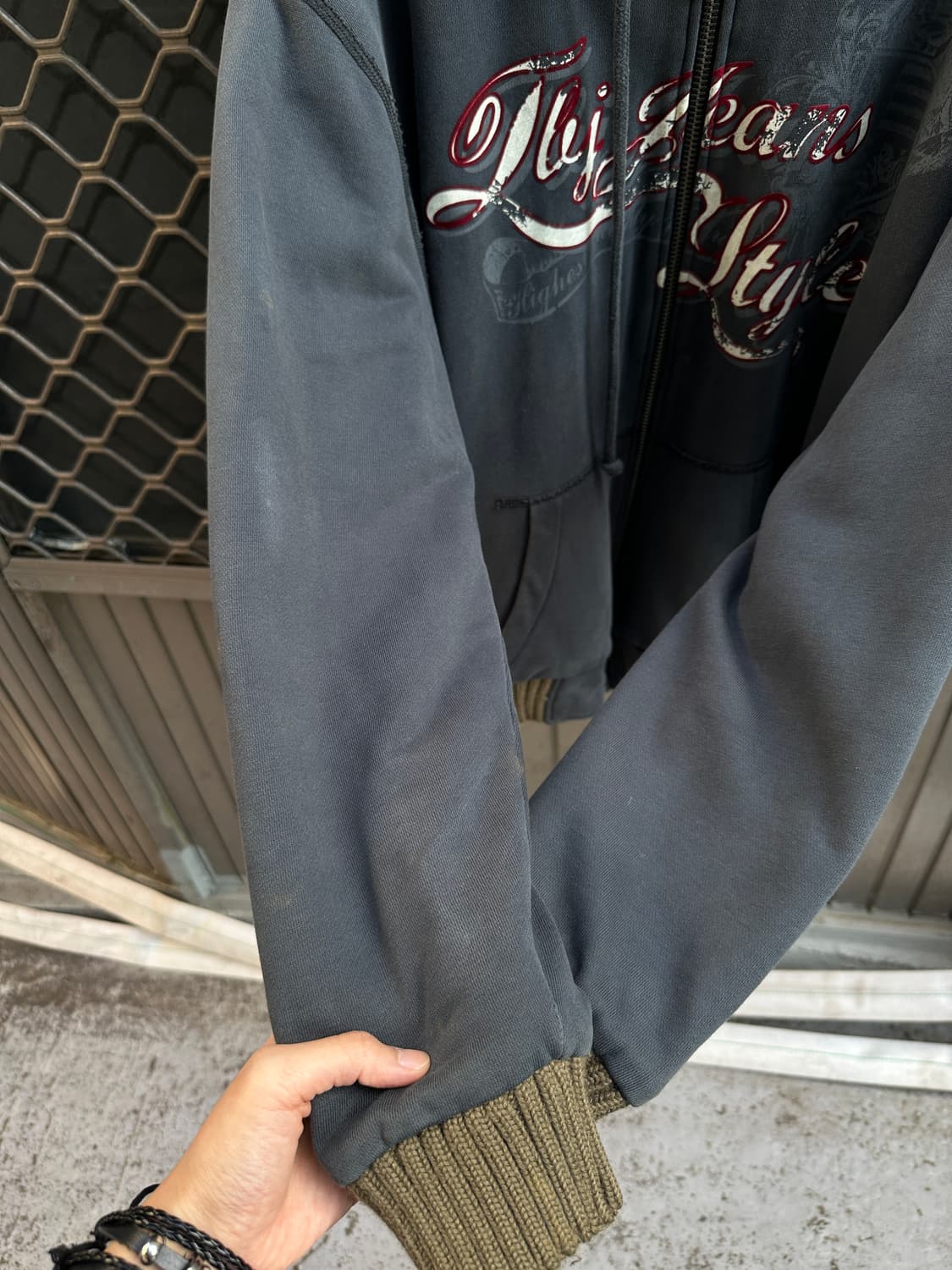 TBJ JEANS grunge washed fur hood zip  상품이미지4