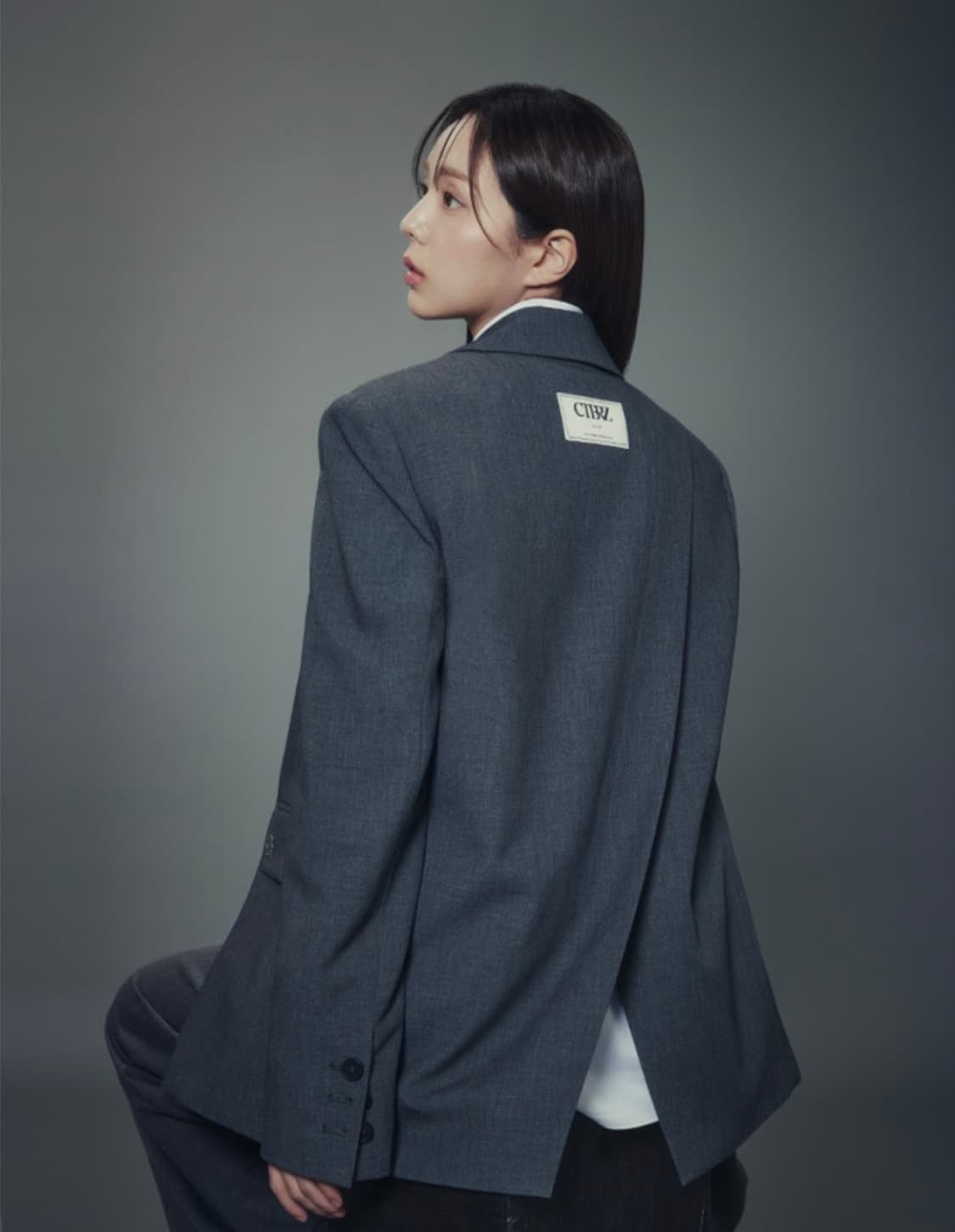 시티브리즈 울 루즈핏 사선 절개 싱글 자켓 상품이미지10