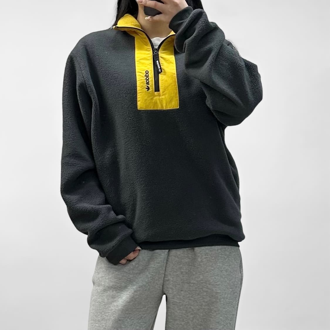 아디다스 스펠로고 하프 집업 후리스 자켓 상품이미지1