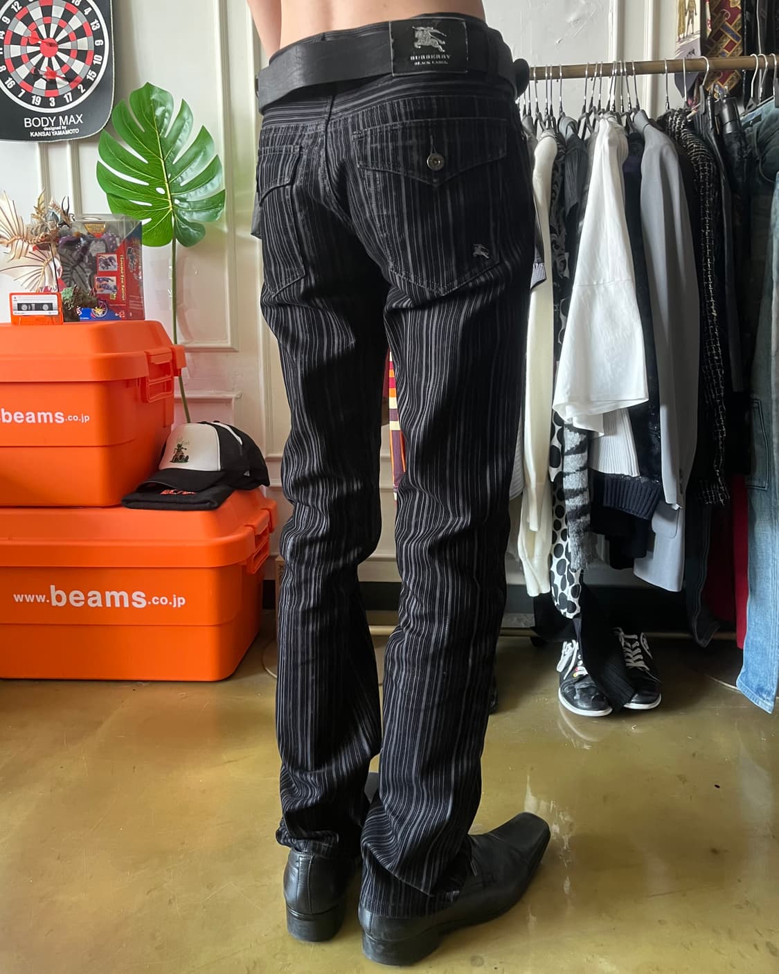 BURBERRY BLACK LABEL Black Stripe Pants 상품이미지2