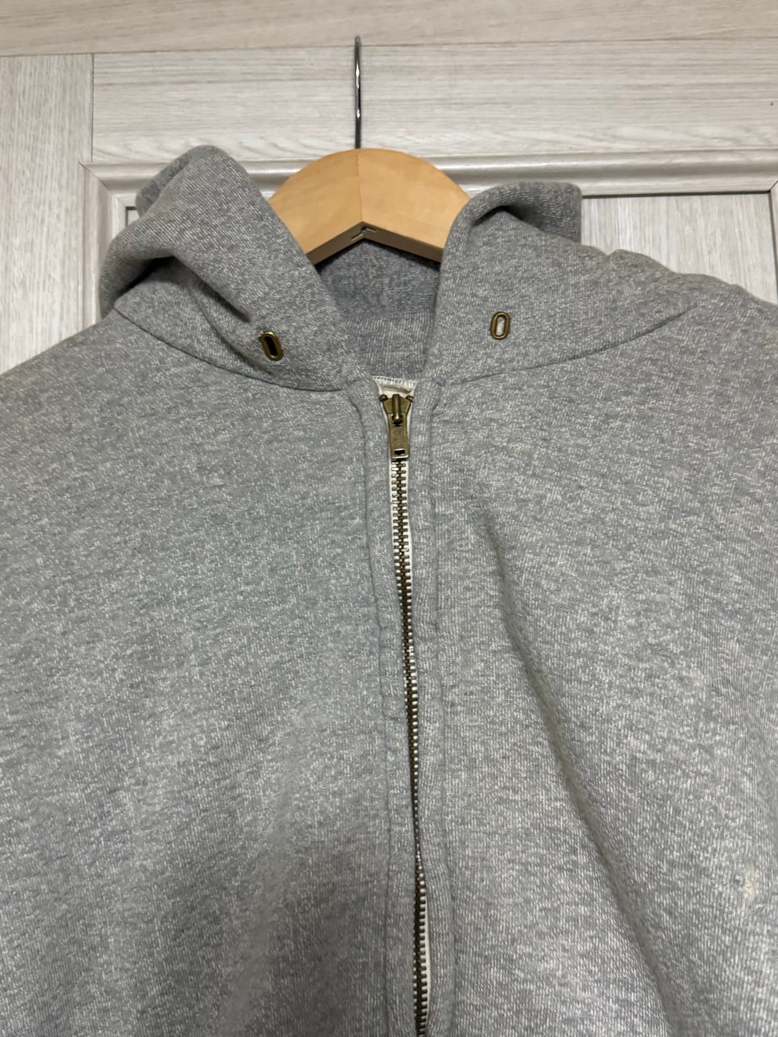 [3] 아프레쎄 25ss 빈티지 후드 집업 그레이 상품이미지6