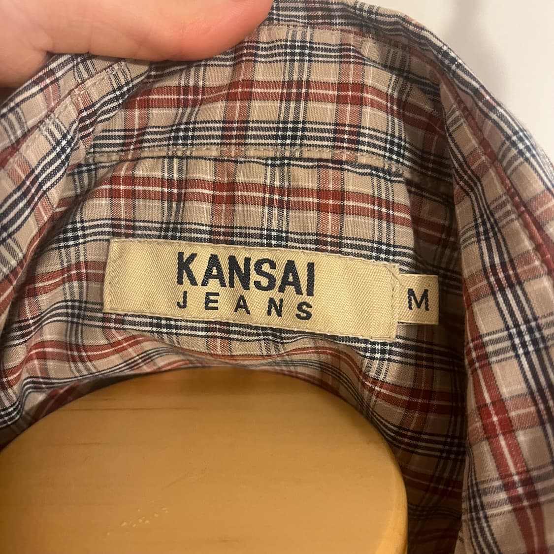 Kansai jeans 일본 브랜드 빈티지 체크 반팔셔츠 /M 상품이미지5
