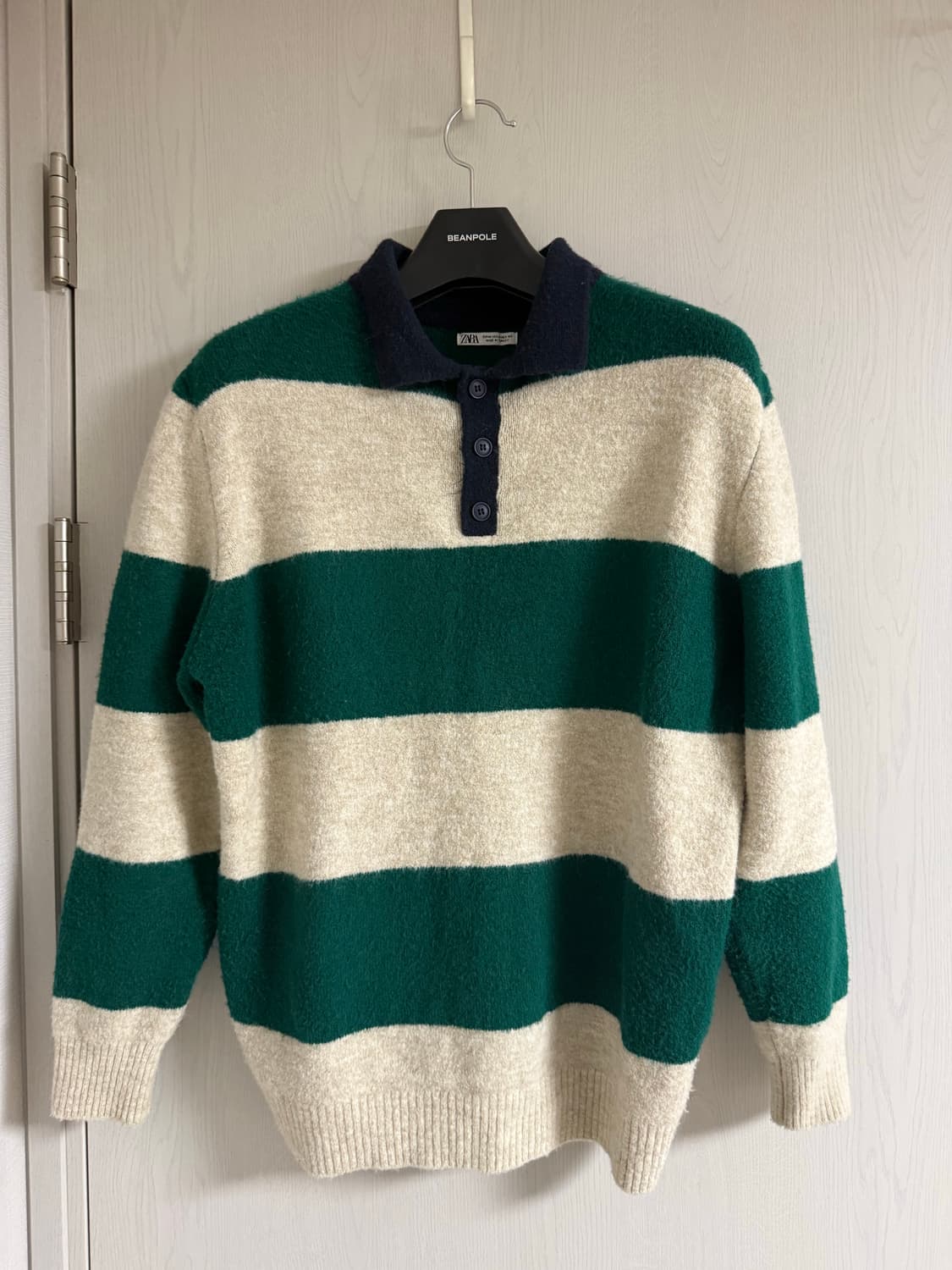 자라 스트라이프 카라넥 앙고라 니트 L 40 상품이미지1