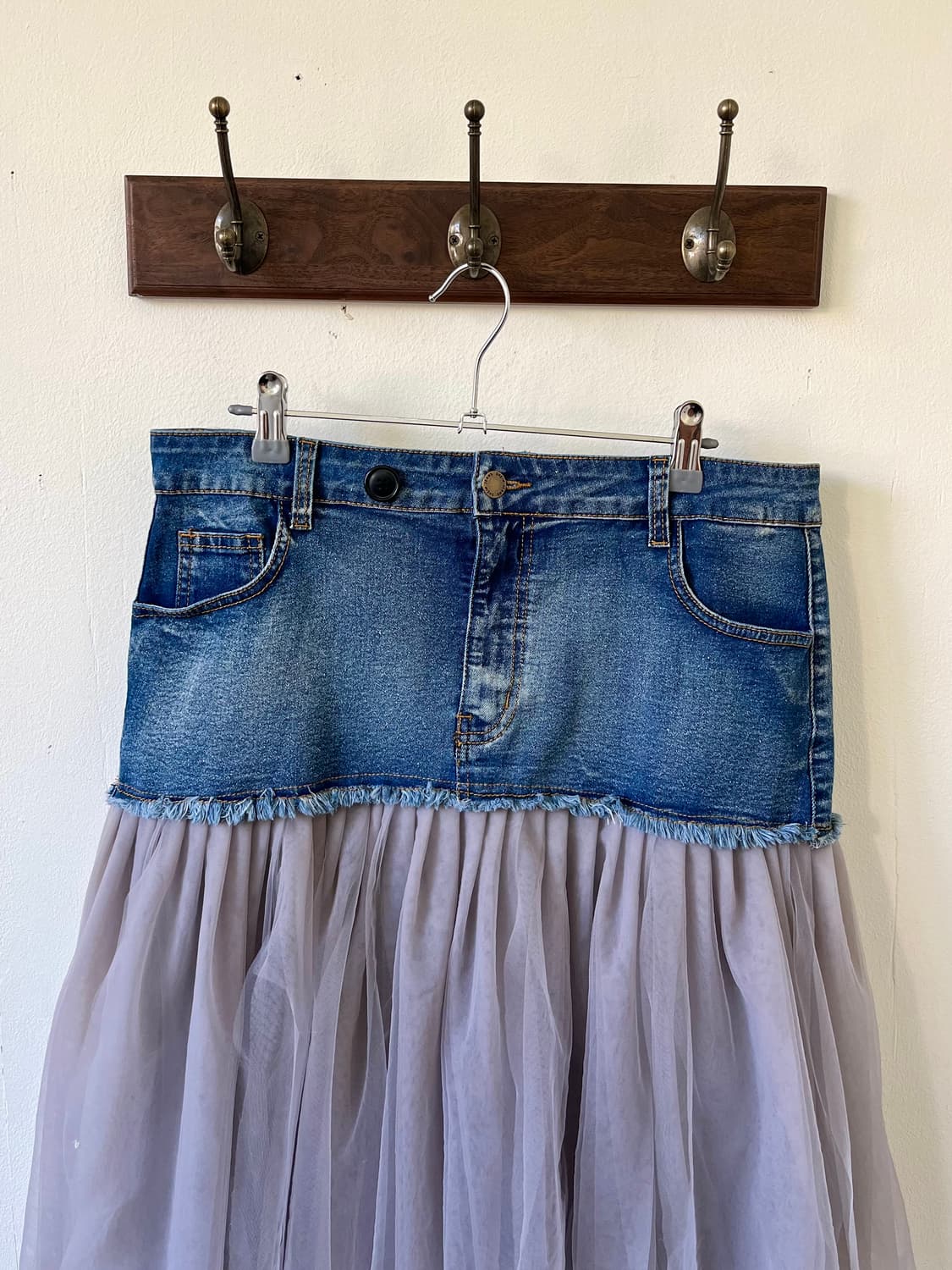 SHEIN 데님 튤 스커트 상품이미지2