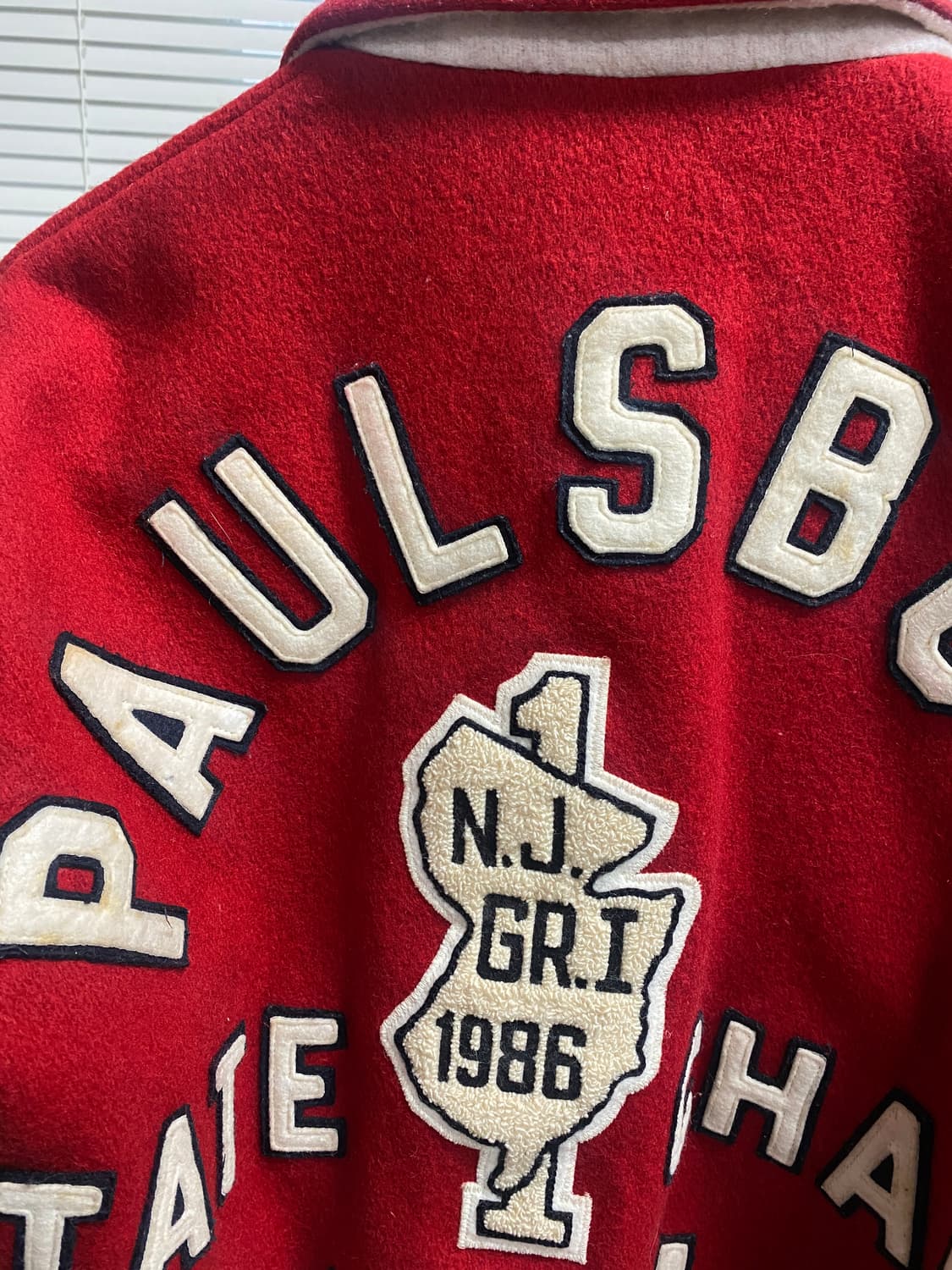 미국 빈티지 80s 레드/화이트 바시티 자켓  상품이미지7