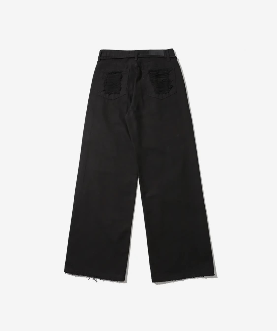 어니브 스크래치 데미지 와이드 데님 팬츠 블랙 바지 찢청 상품이미지3
