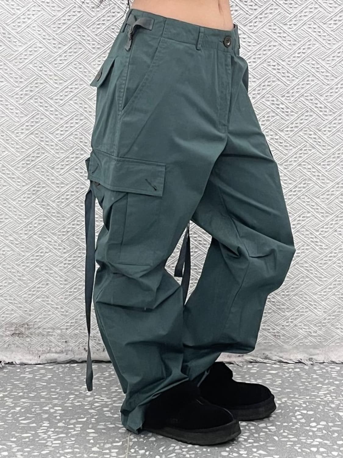 빈티지 스트릿 힙합 민트 그린 스트랩 카고팬츠 M C08824 상품이미지2