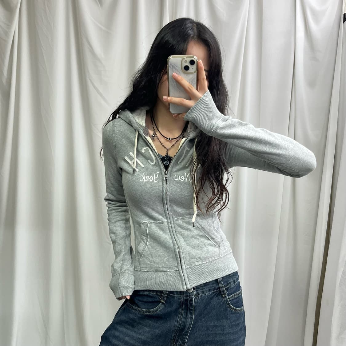 Abercrombie gray hood zip-up 상품이미지1
