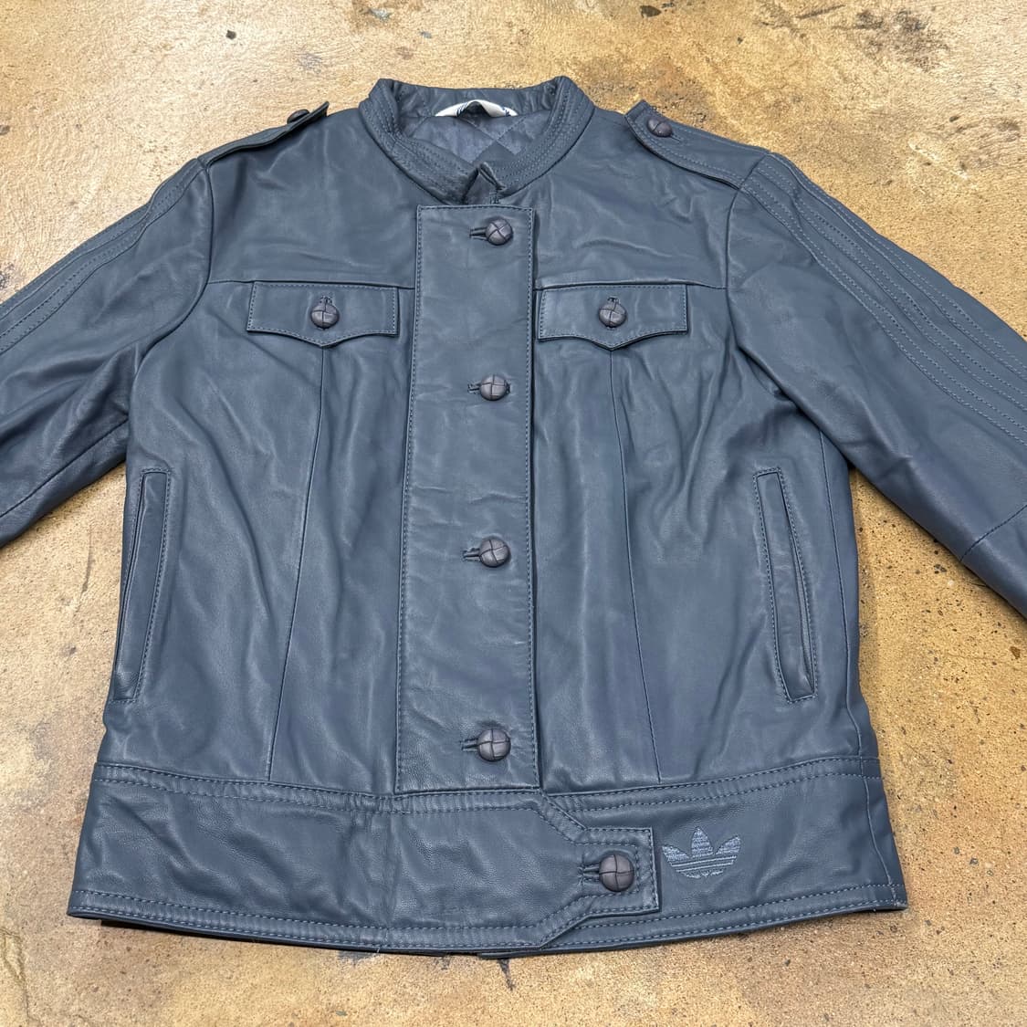 아디다스 차콜 그레이 털카라 자켓 90 상품이미지3