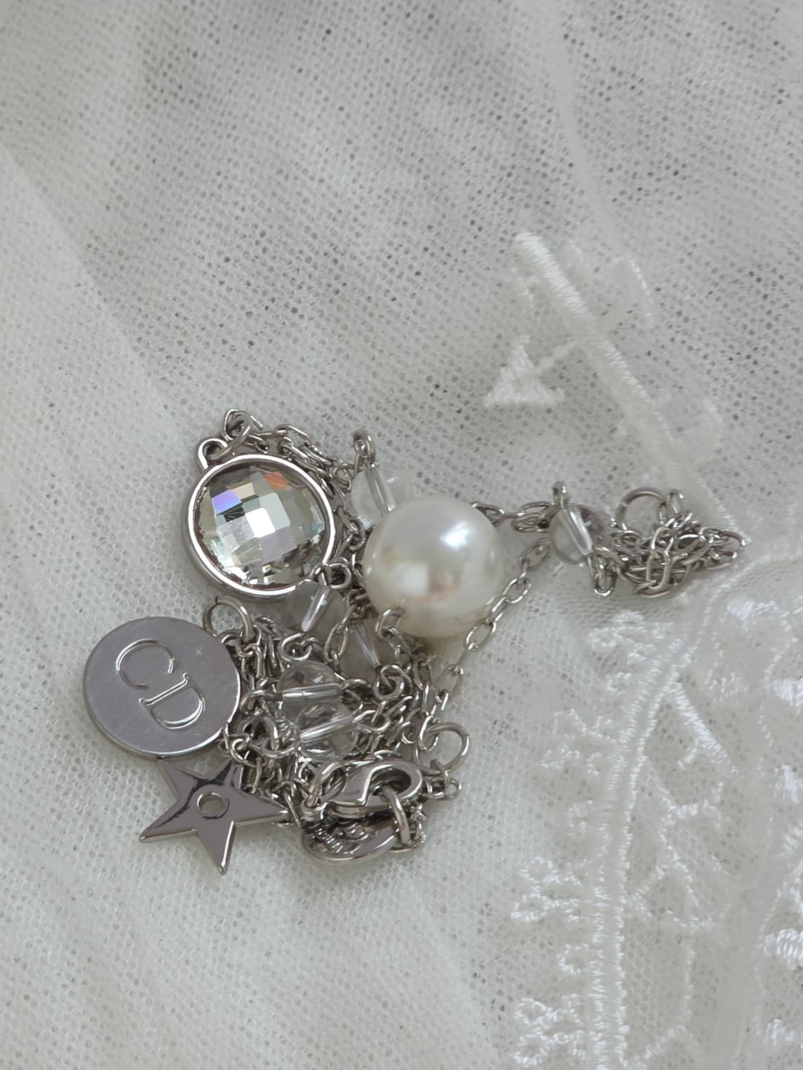 디올 은장 멀티챰 롱 체인 네크리스 상품이미지2