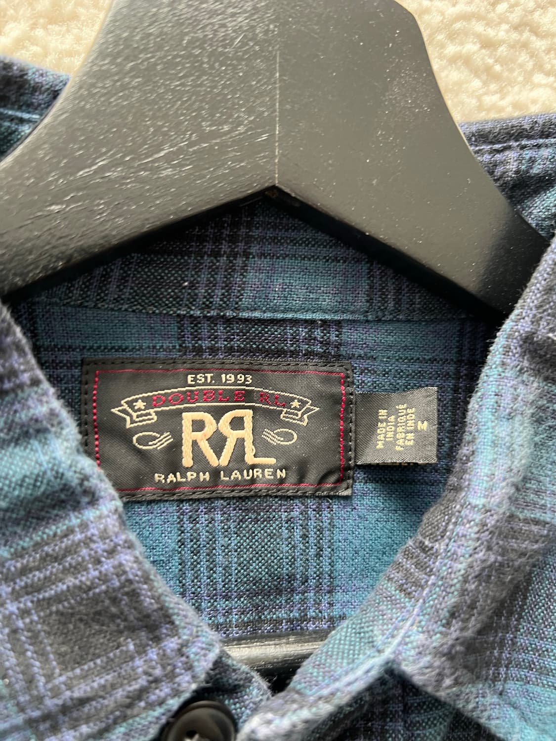 더블알엘 워크셔츠 블루 체크 상품이미지3