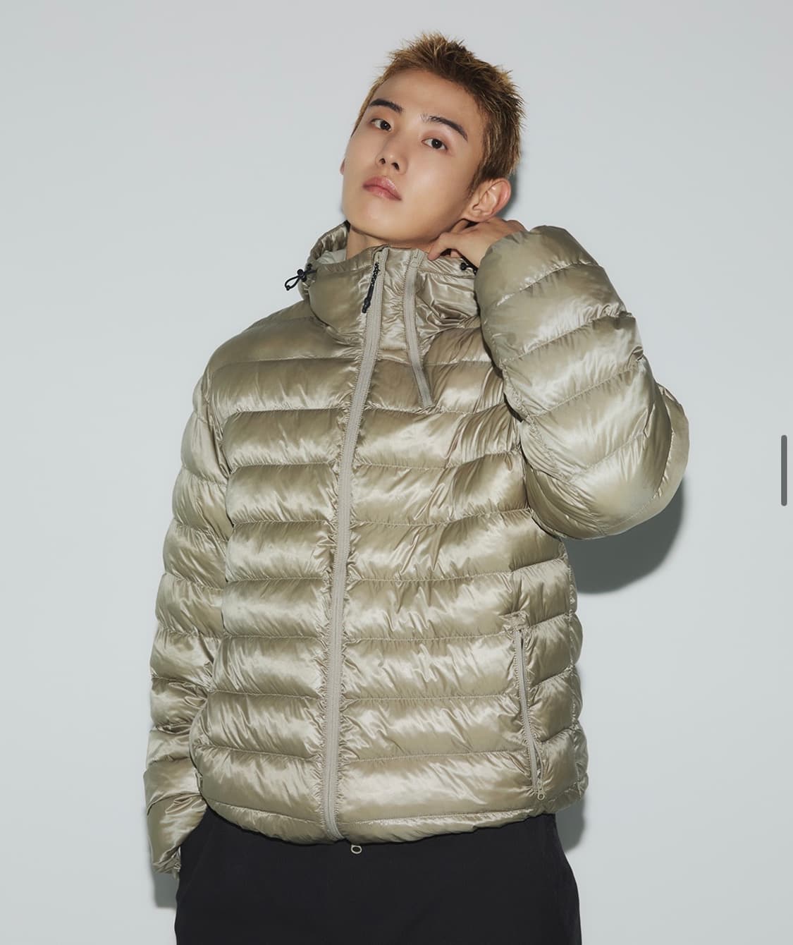 무신사 스탠다드 스포츠 탱커 라이트 벤트 패딩 자켓 카키 그레이 XL 상품이미지2