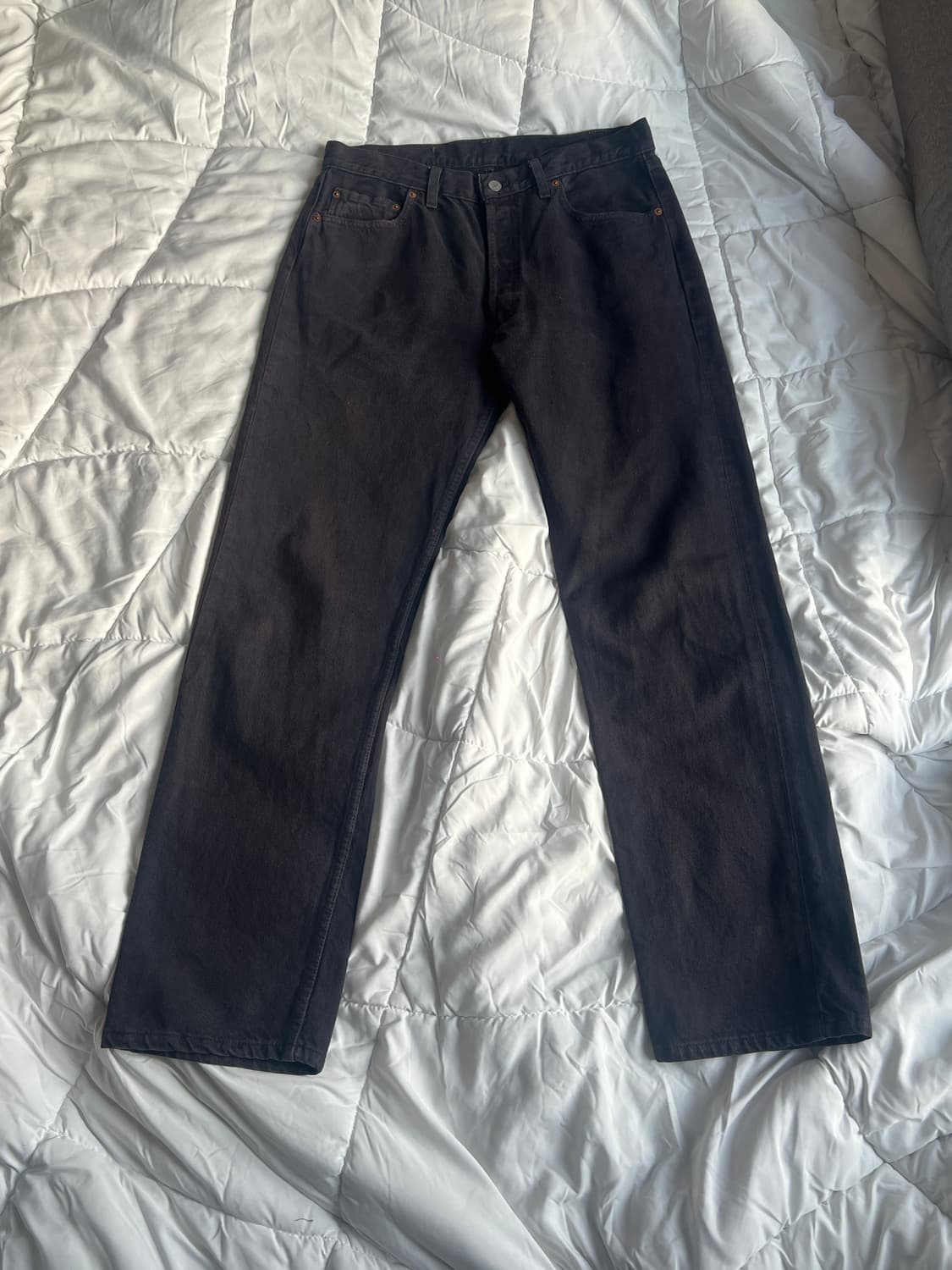 리바이스501 스트레이트 핏 데님 퍼플 셀비지 진 34*32 상품이미지1