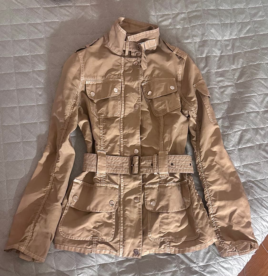 벨티드 여성 유틸리티 사파리 자켓 밀리터리 필드 자켓 상품이미지1