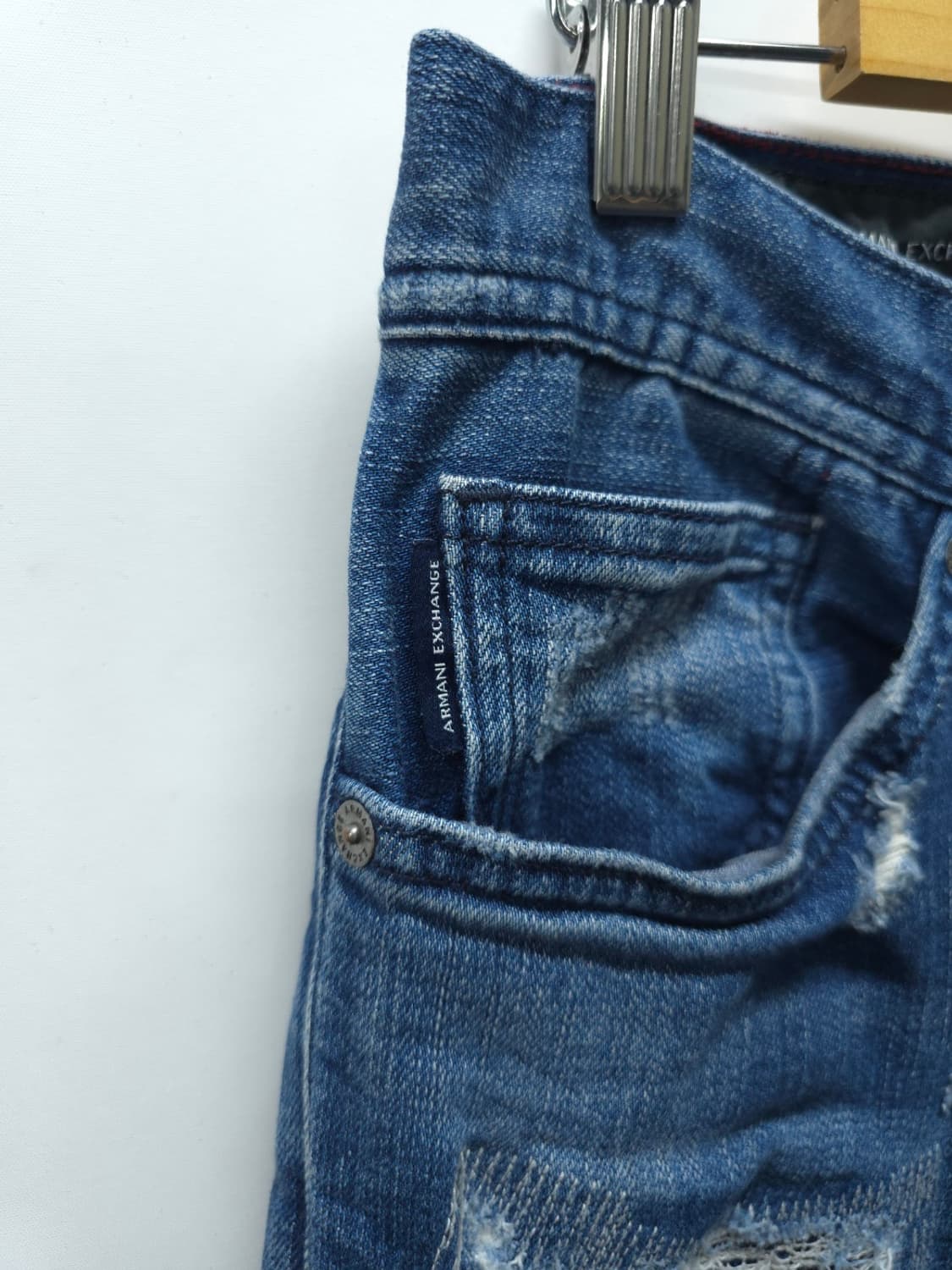알마니(A|X) 덧댐 중청 워싱 청바지 ( 31~33 ) 상품이미지4