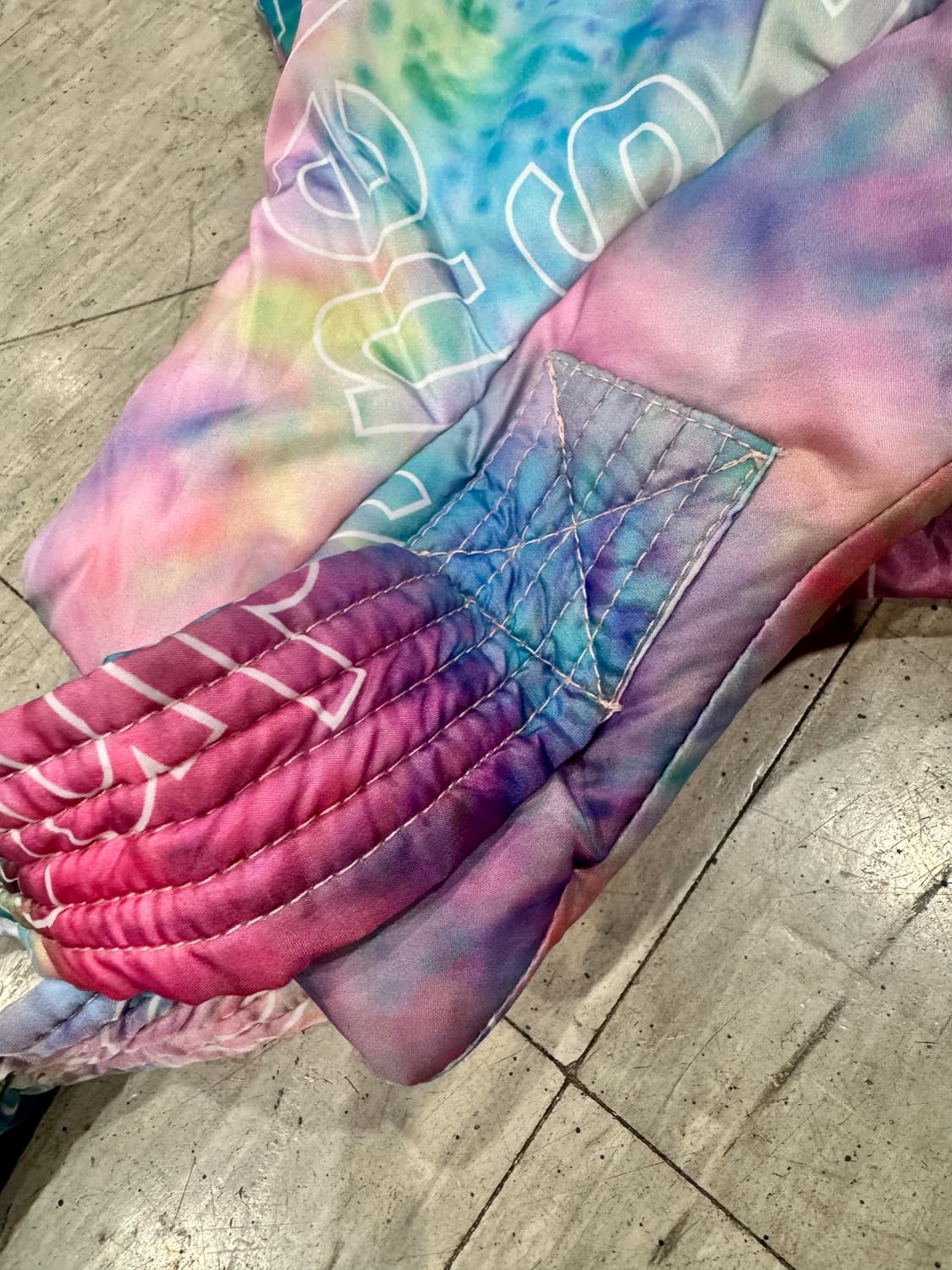 타이다이 프린트 패딩후드 상품이미지5