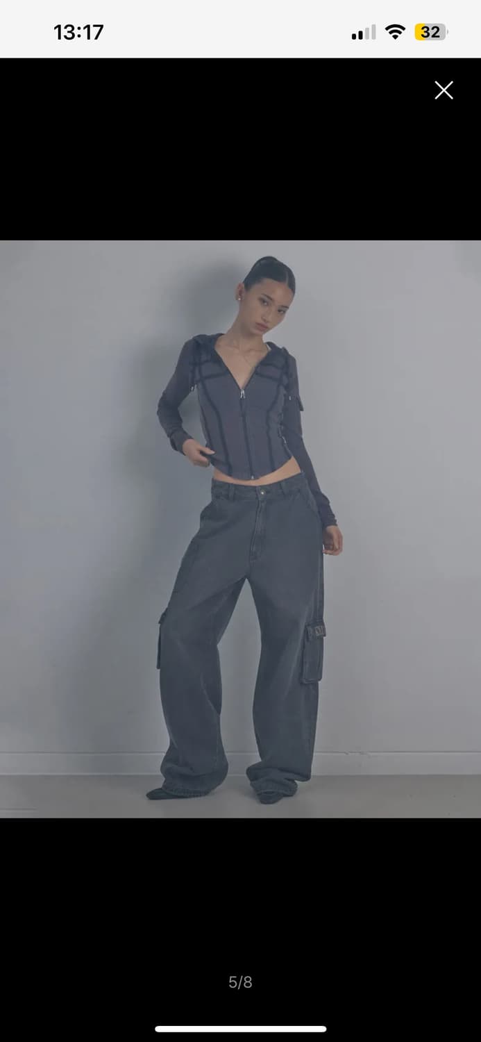 스컬프터 Washed Bondage Hoodie Washed Navy 상품이미지2