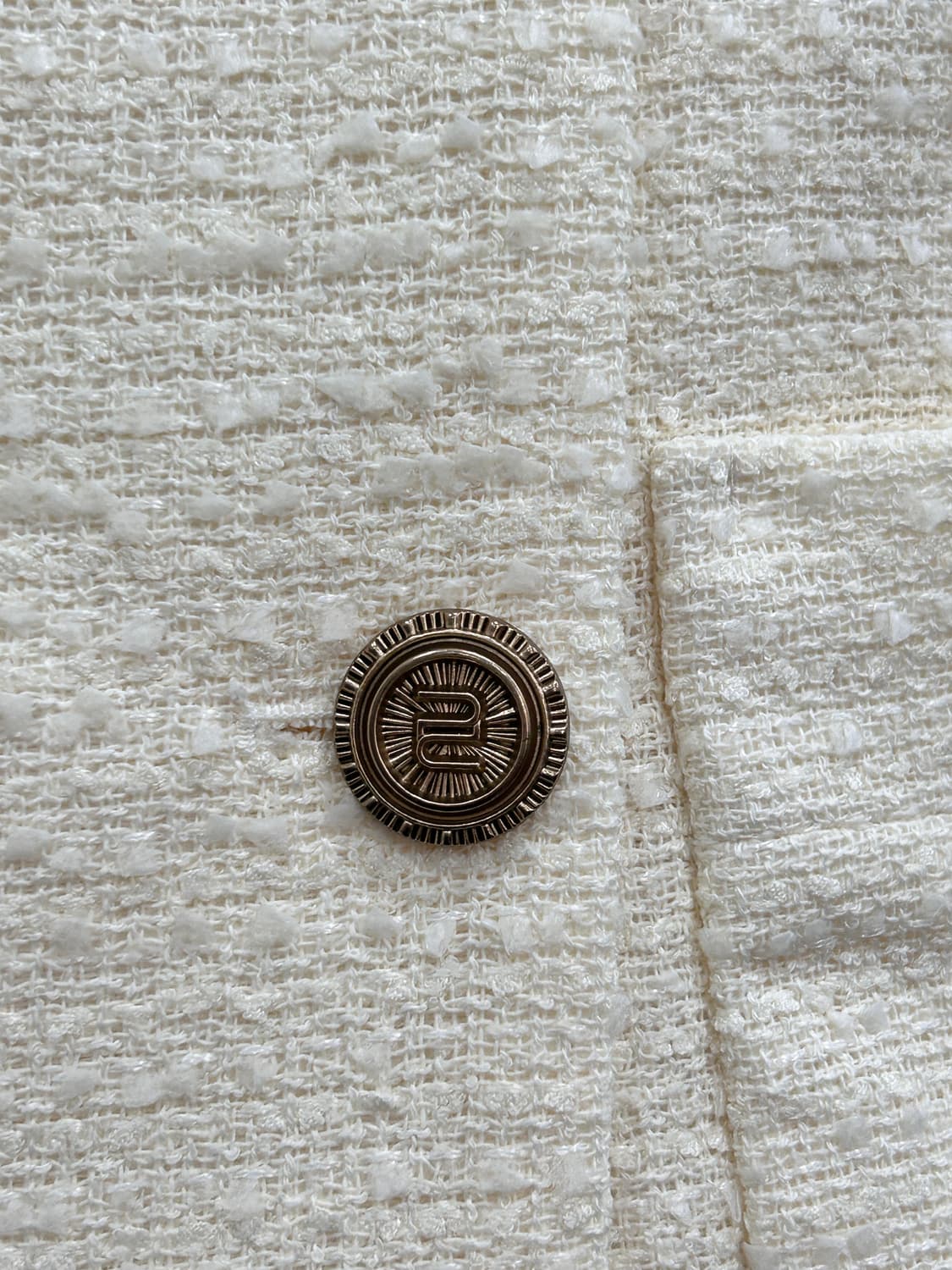 르꼬르망 아이보리 트위드 더블 버튼 자켓 코트 F 상품이미지4