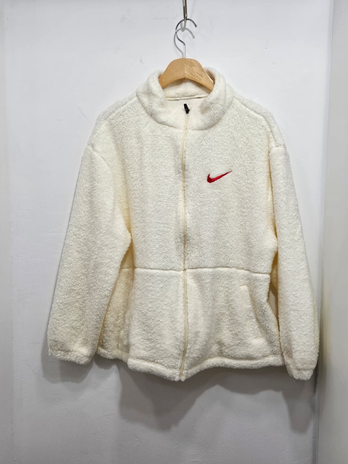 나이키(Nike) 아이보리 뽀글이 플리스 집업 100 상품이미지1