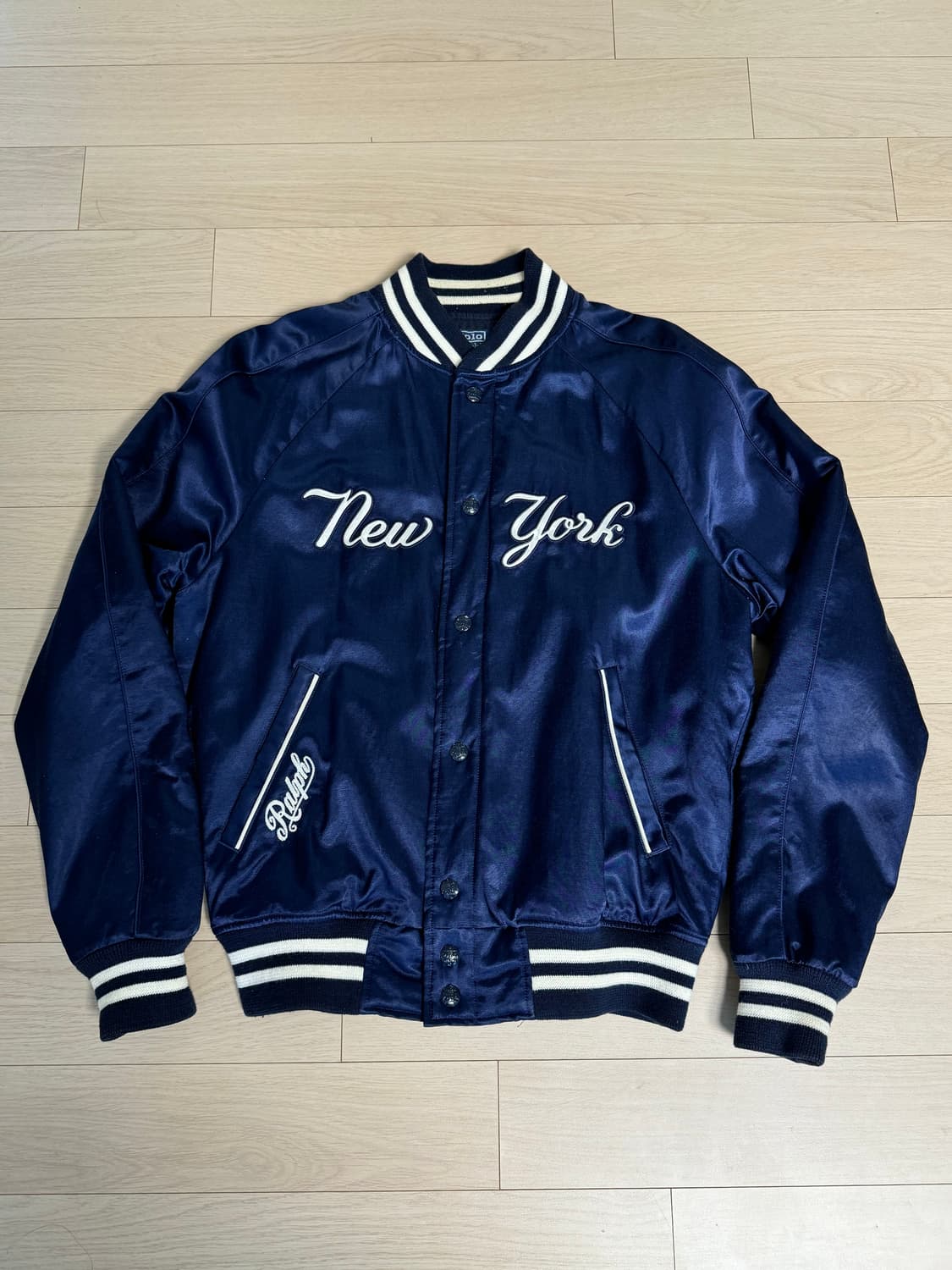 [초판] 랄프로렌 양키스 새틴 자켓 네이비 뉴욕 상품이미지1