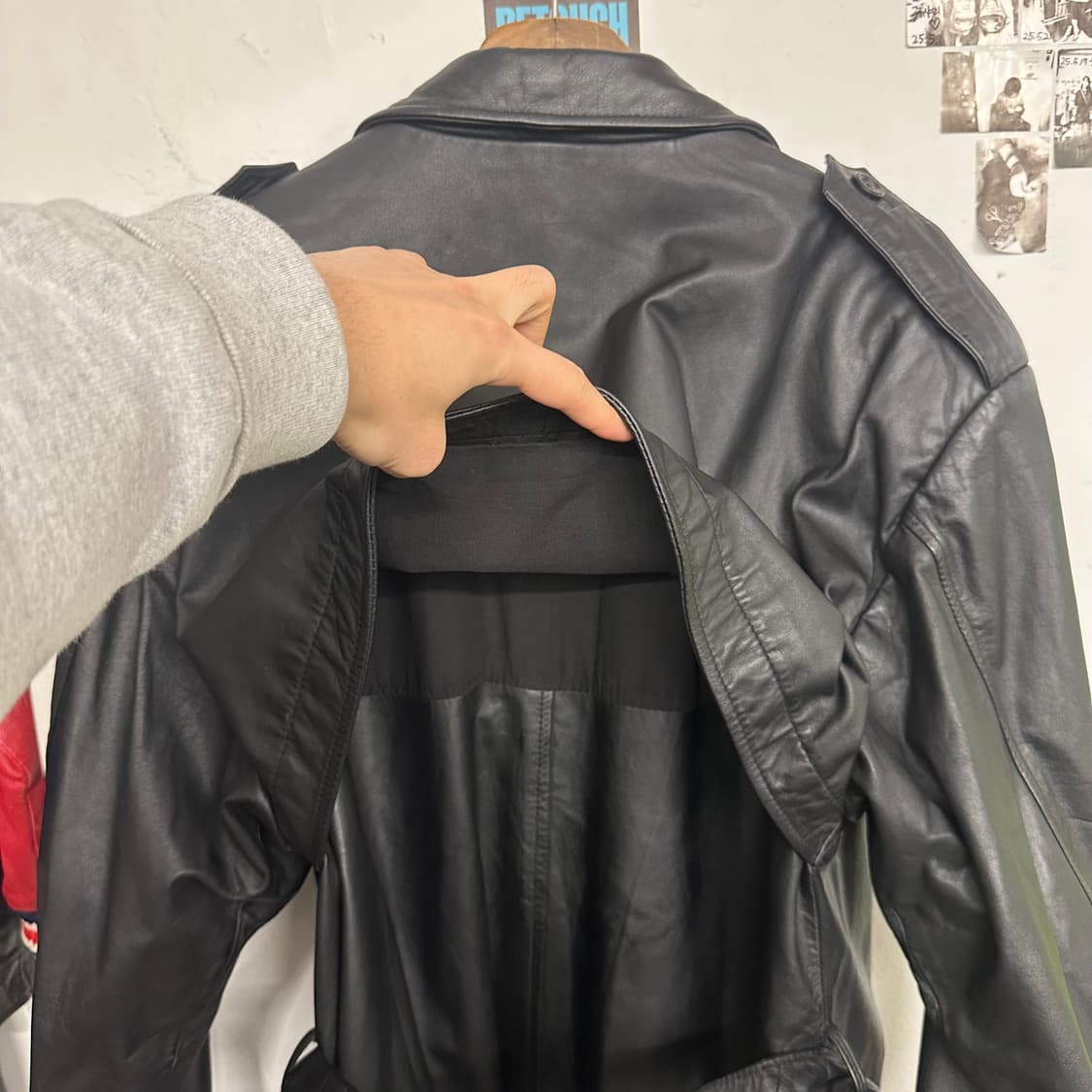 빈티지 카우레더 트렌치 코트 상품이미지10