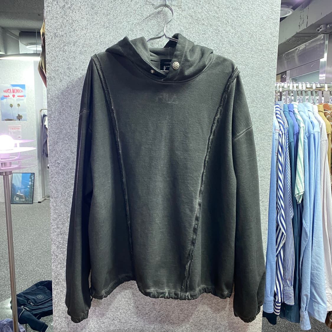 떠그클럽X휠라 스티치 로고 스냅 후드티 B4545 상품이미지2