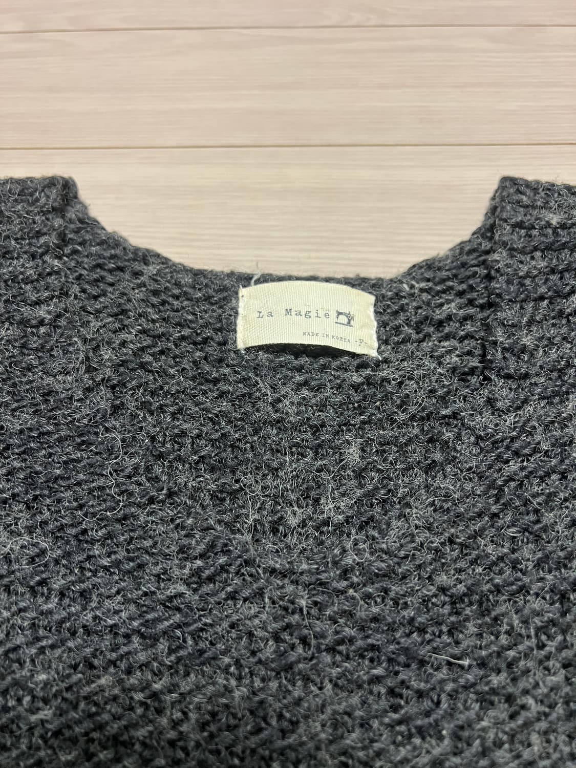 La Magie 울 니트 스웨터 / 차콜 그레이 / F / 빈티지 감성 상품이미지8