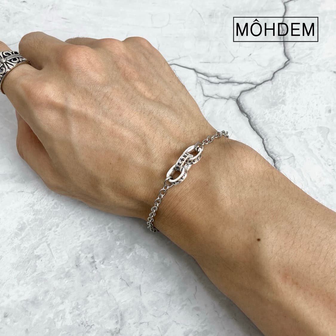 크로스5 실버 체인팔찌 상품이미지3