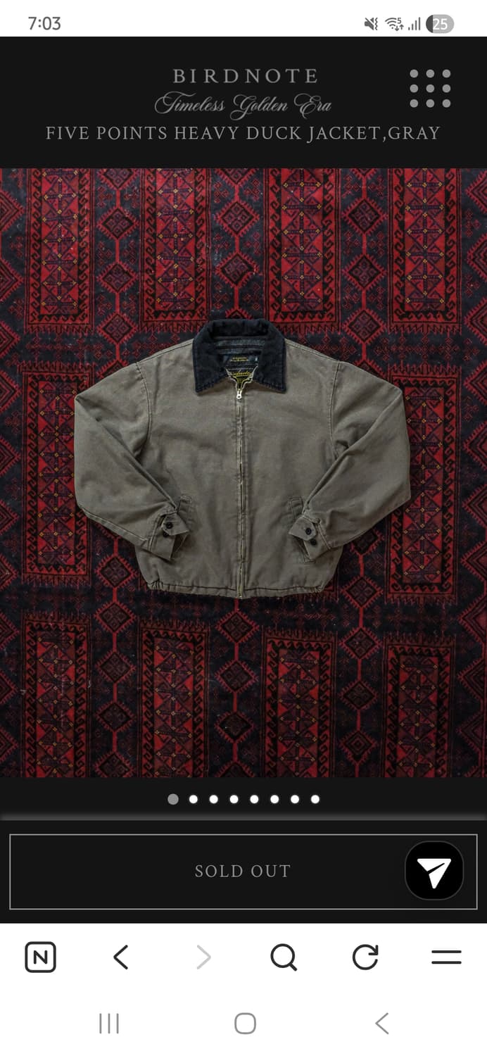 구매)버드노트 헤비 덕 워크자켓 42 상품이미지1