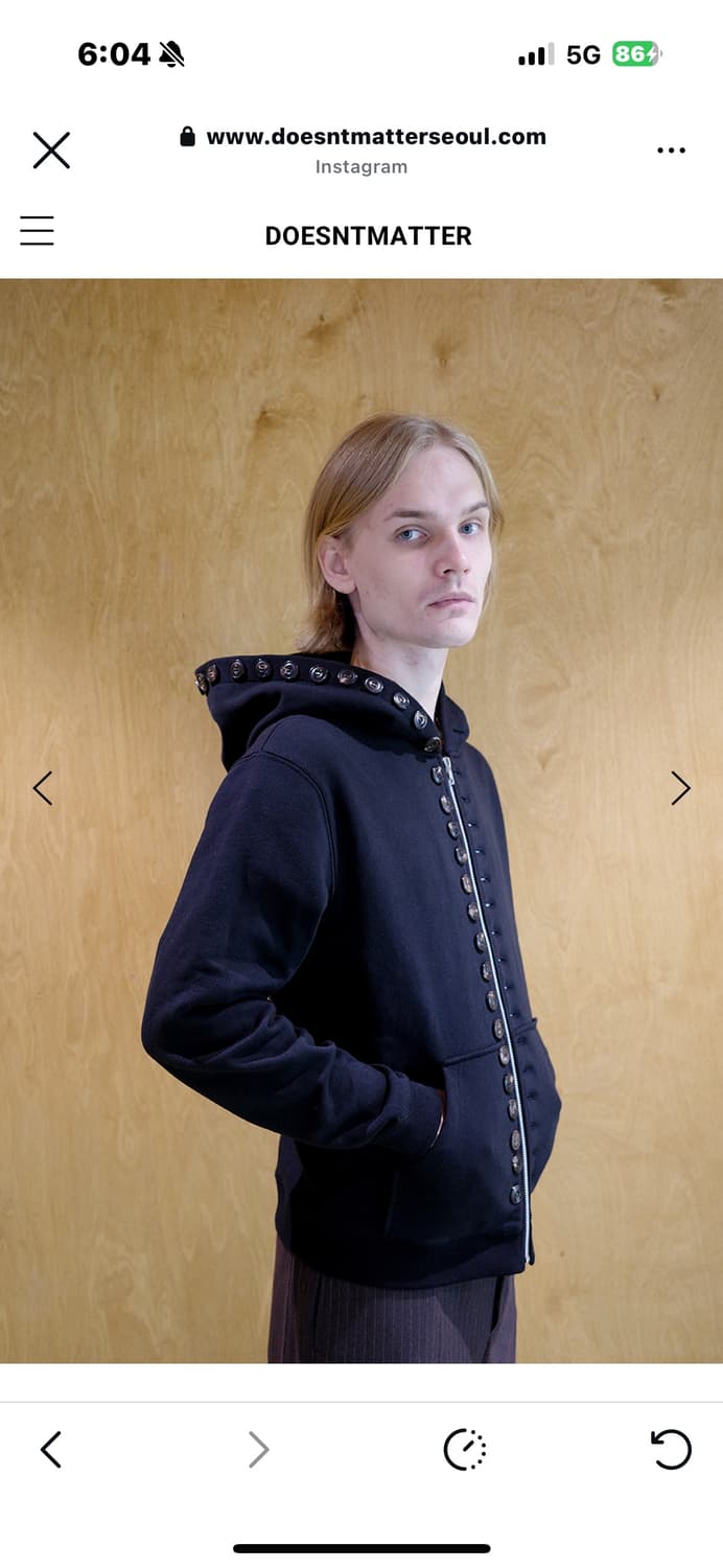 더즌매러 풀버튼 후디 1사이즈 팔아요 상품이미지3