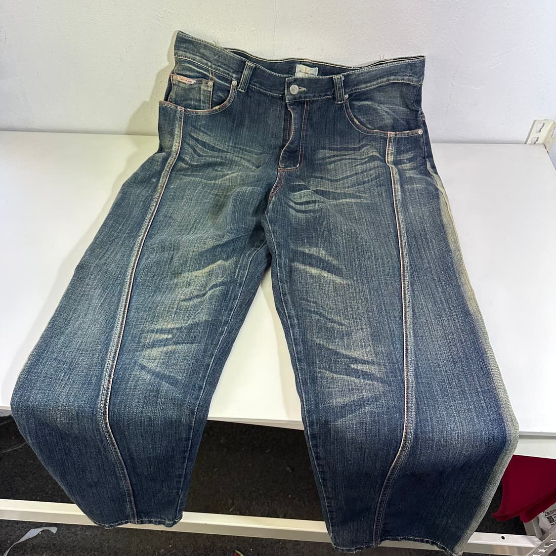 34 캘빈클라인 CK 진청 커브드 데님팬츠 상품이미지1