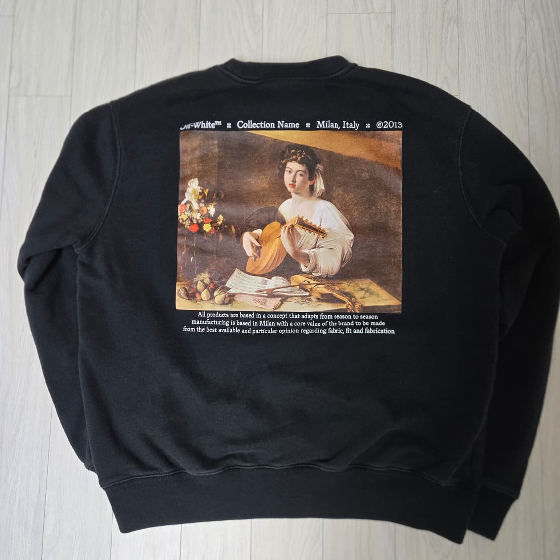 오프화이트 카라바지오 루트 슬림 크루넥 맨투맨 상품이미지4