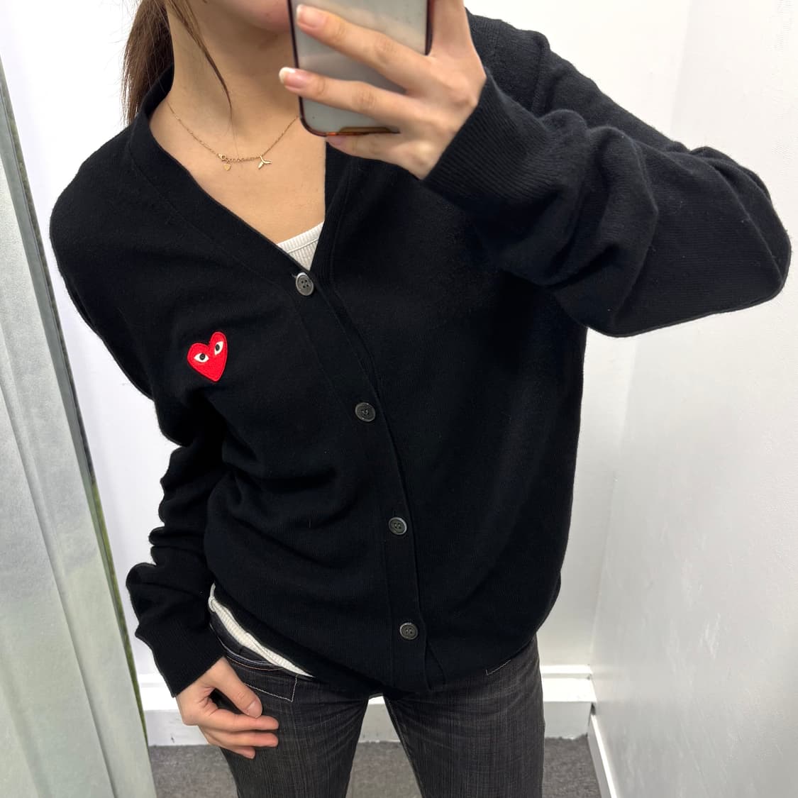 꼼데가르송 플레이 블랙 가디건 상품이미지2