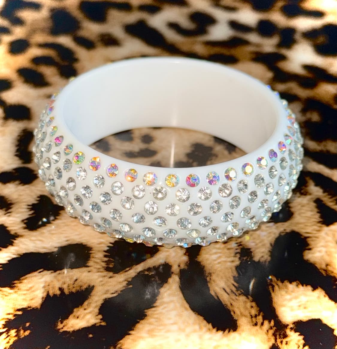 시부야 갸루 화이트 큐빅 뱅글 팔찌 상품이미지1