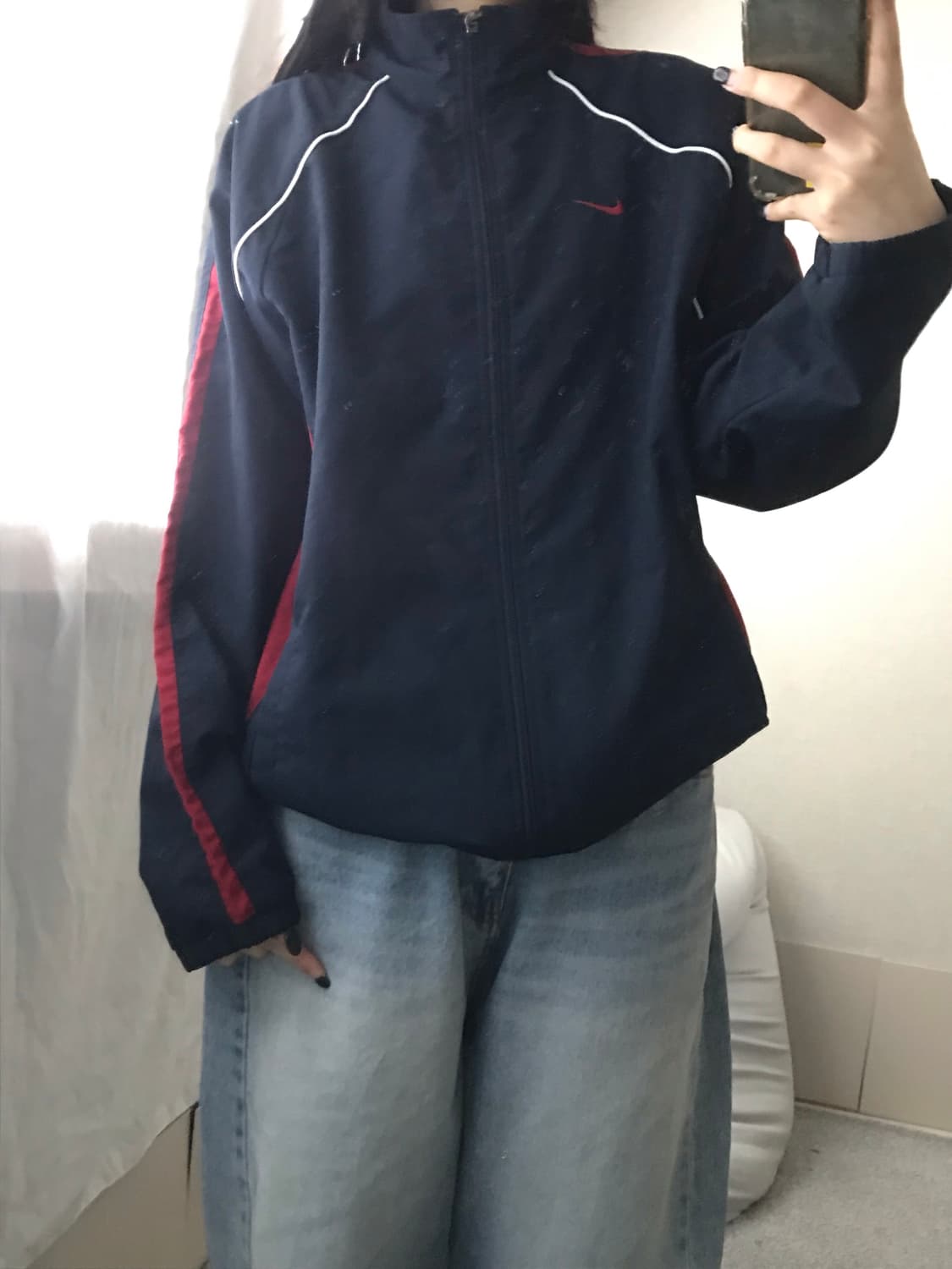 나이키 네이비 레드 바람막이 상품이미지1