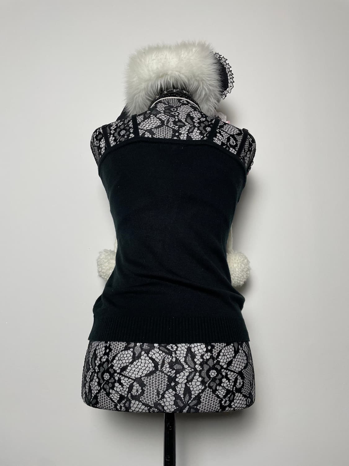 GLACIER 글라시에 아가일 패턴 크로스 니트 베스트 조끼 상품이미지3