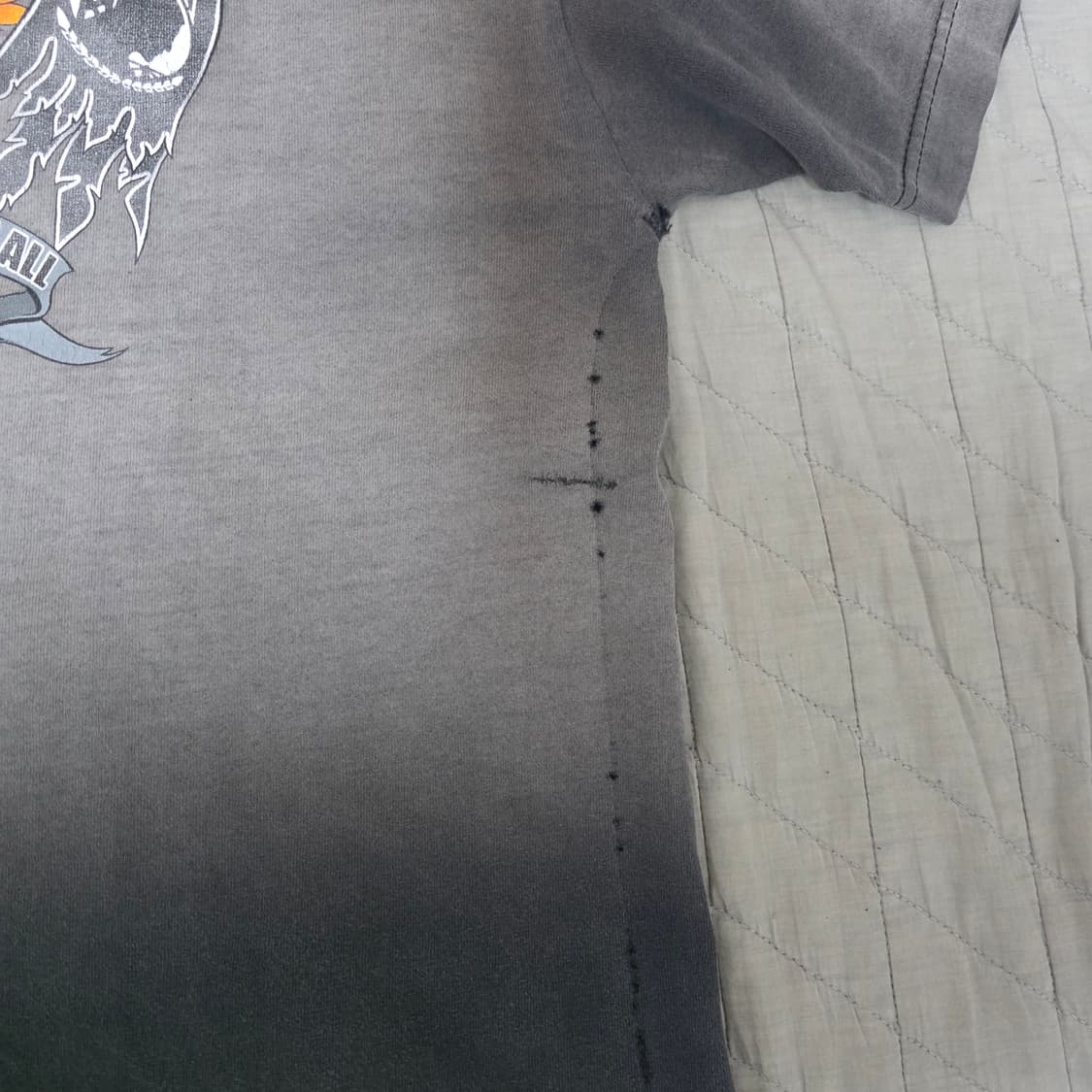 [OS] 00s 빈티지 이글 프린팅 반팔 티셔츠 트래쉬드 페이드 그레이 상품이미지5