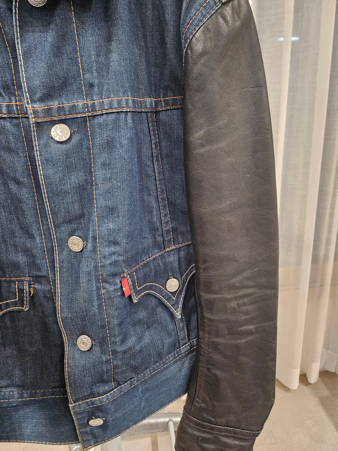 리바이스 레드 타입 4 레더 데님 자켓 L 상품이미지3