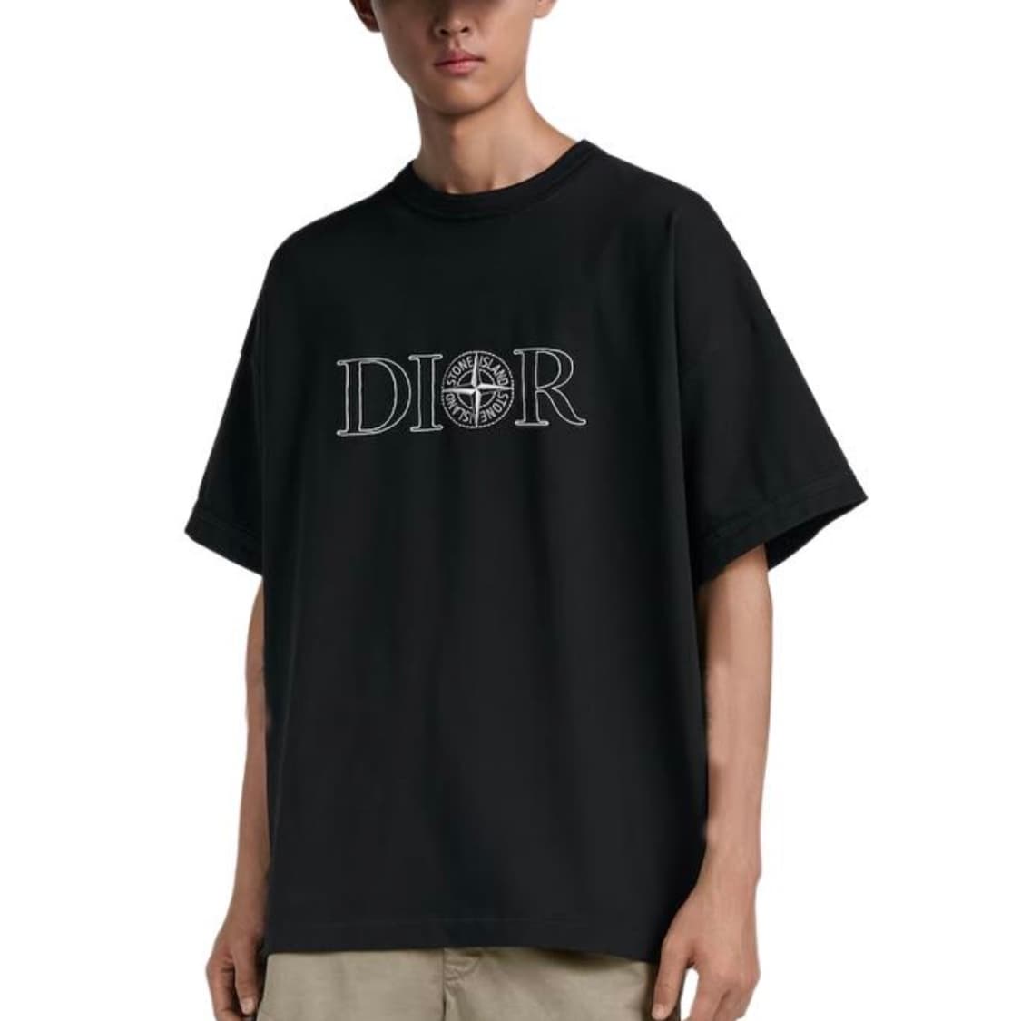 [S+급/L] 24ss 디올 x 스톤아일랜드 로고 반팔 티셔츠 상품이미지7