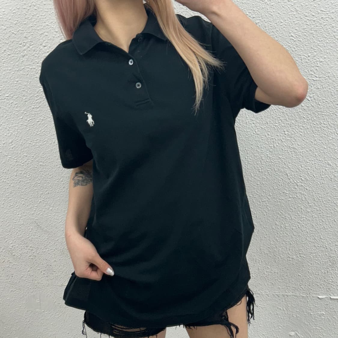 폴로 랄프로렌 화이트포니 블랙 pk 반팔 L 상품이미지1